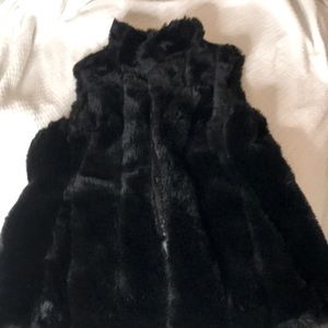 Black Faux Fur Vest
